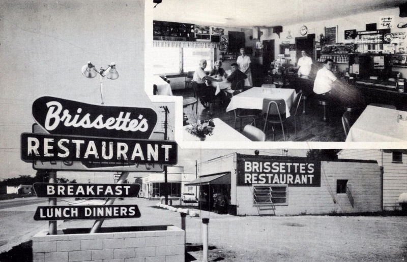 Lutzs Truck Stop and Motel (Brissettes Restaurant) - Vintage Postcard (newer photo)